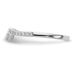14k White Gold 1/6 carat Lab Grown Diamond VS/SI+ G+ Complete Concaved Band