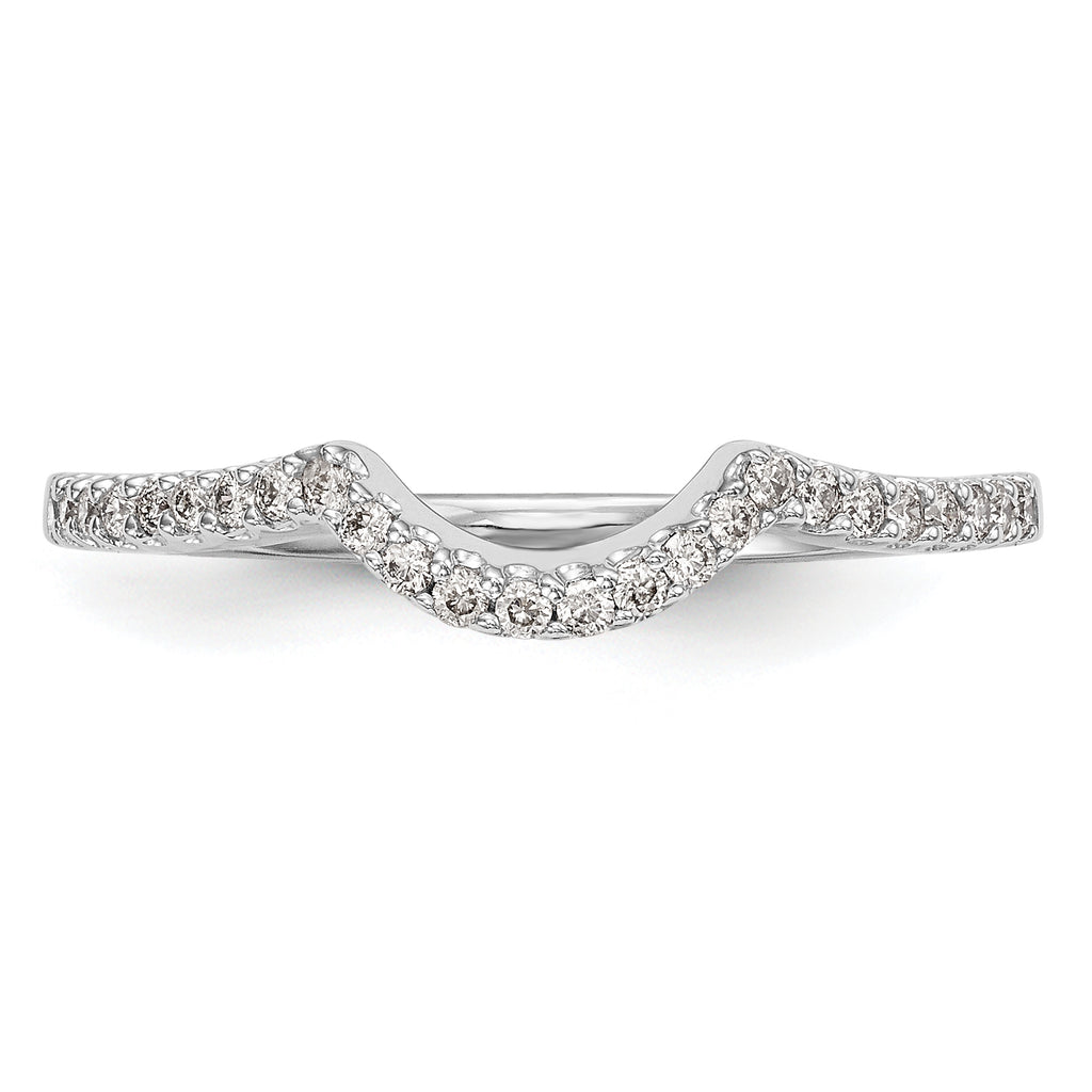 14k White Gold 1/6 carat Lab Grown Diamond VS/SI+ G+ Complete Concaved Band