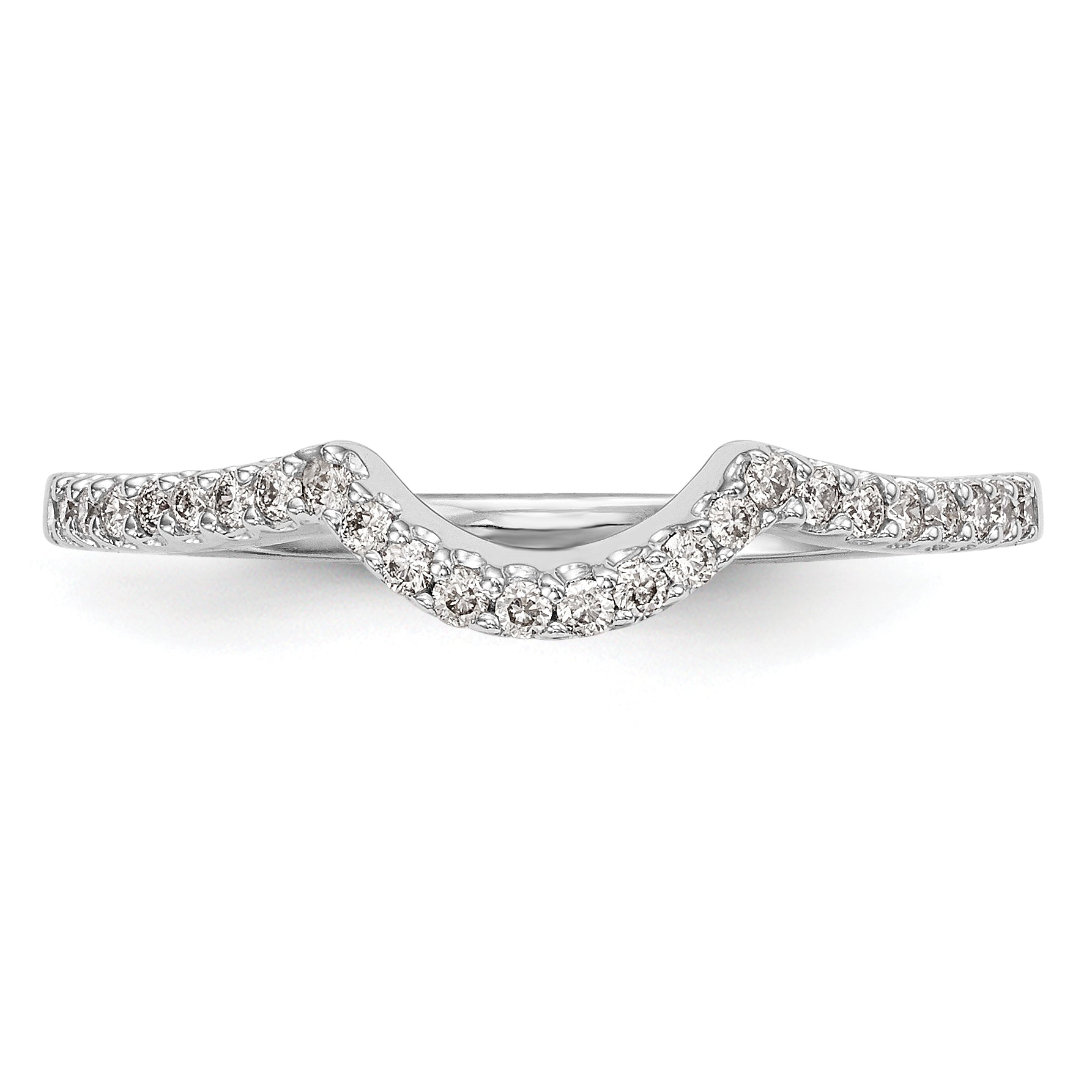14k White Gold 1/6 carat Lab Grown Diamond VS/SI+ G+ Complete Concaved Band