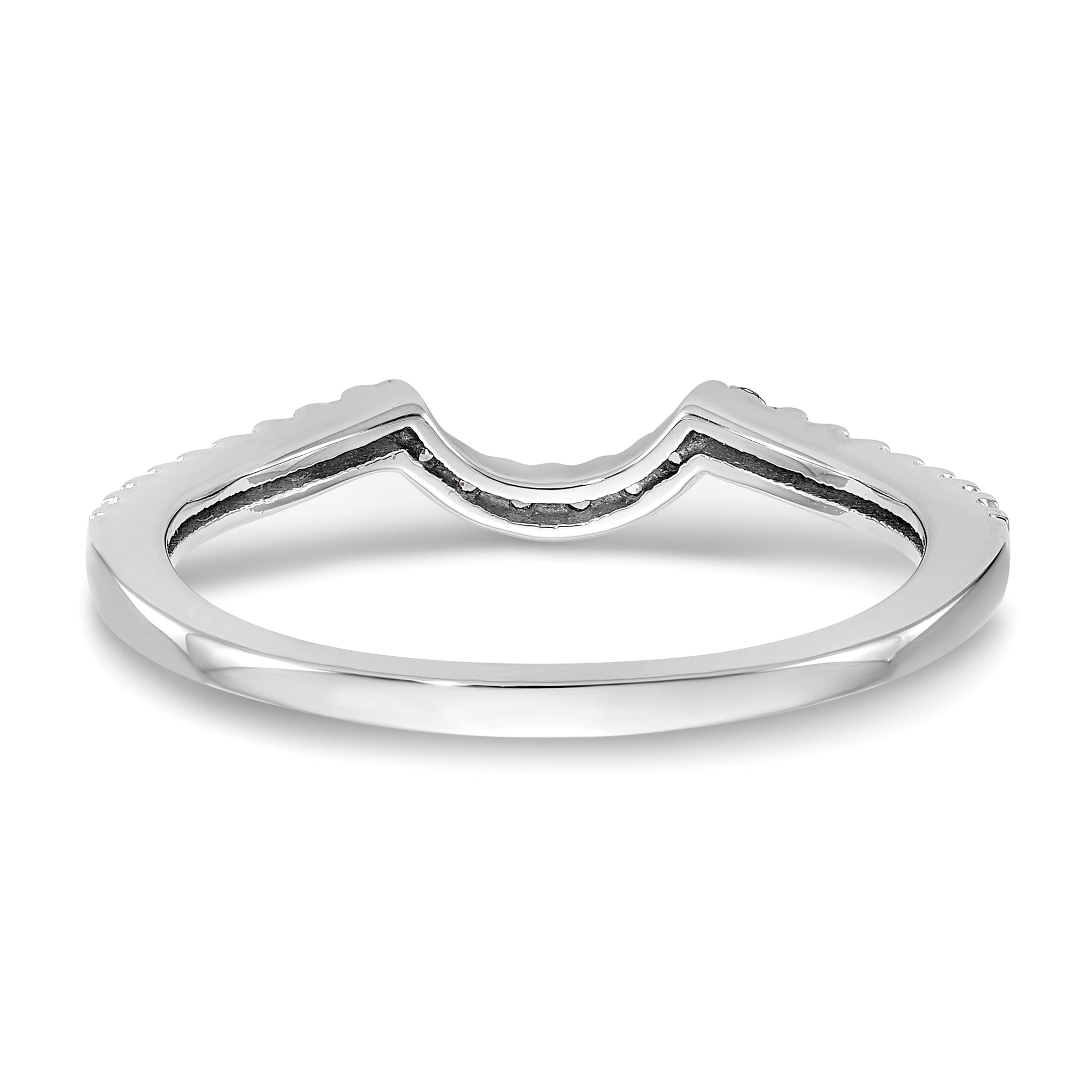 14k White Gold 1/6 carat Lab Grown Diamond VS/SI+ G+ Complete Concaved Band