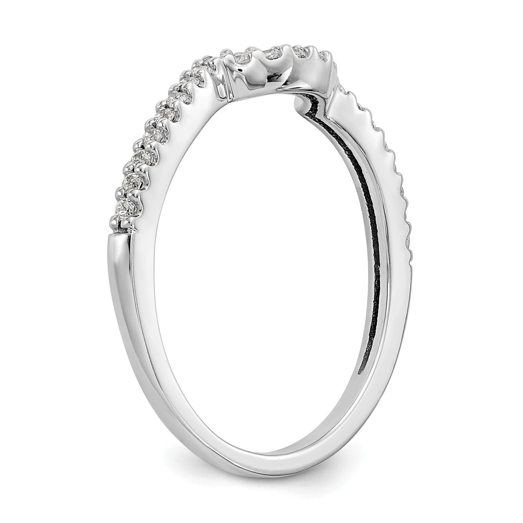 14k White Gold 1/6 carat Lab Grown Diamond VS/SI+ G+ Complete Concaved Band