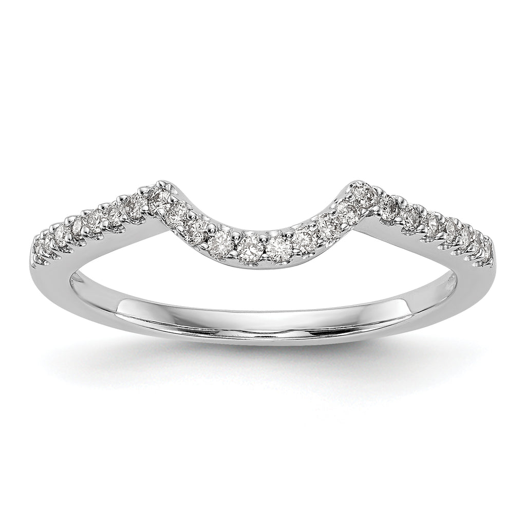 14k White Gold 1/6 carat Lab Grown Diamond VS/SI+ G+ Complete Concaved Band