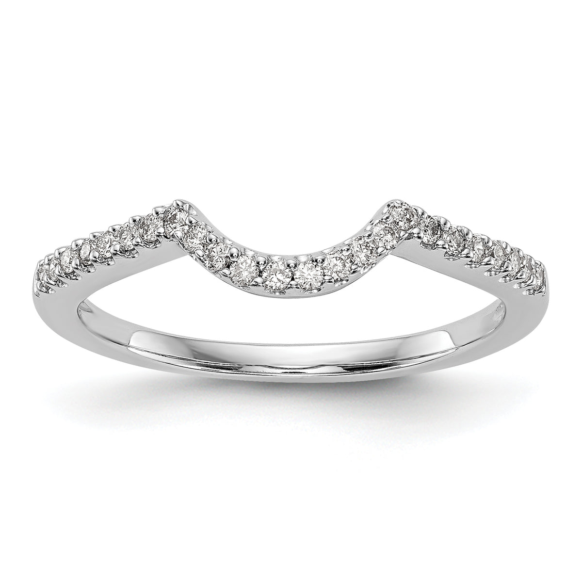 14k White Gold 1/6 carat Lab Grown Diamond VS/SI+ G+ Complete Concaved Band