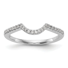 14k White Gold 1/6 carat Lab Grown Diamond VS/SI+ G+ Complete Concaved Band