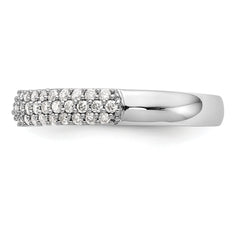 14k White Gold 1/2 carat Lab Grown Diamond VS/SI+ G+ Complete Micro Pav‚ Band