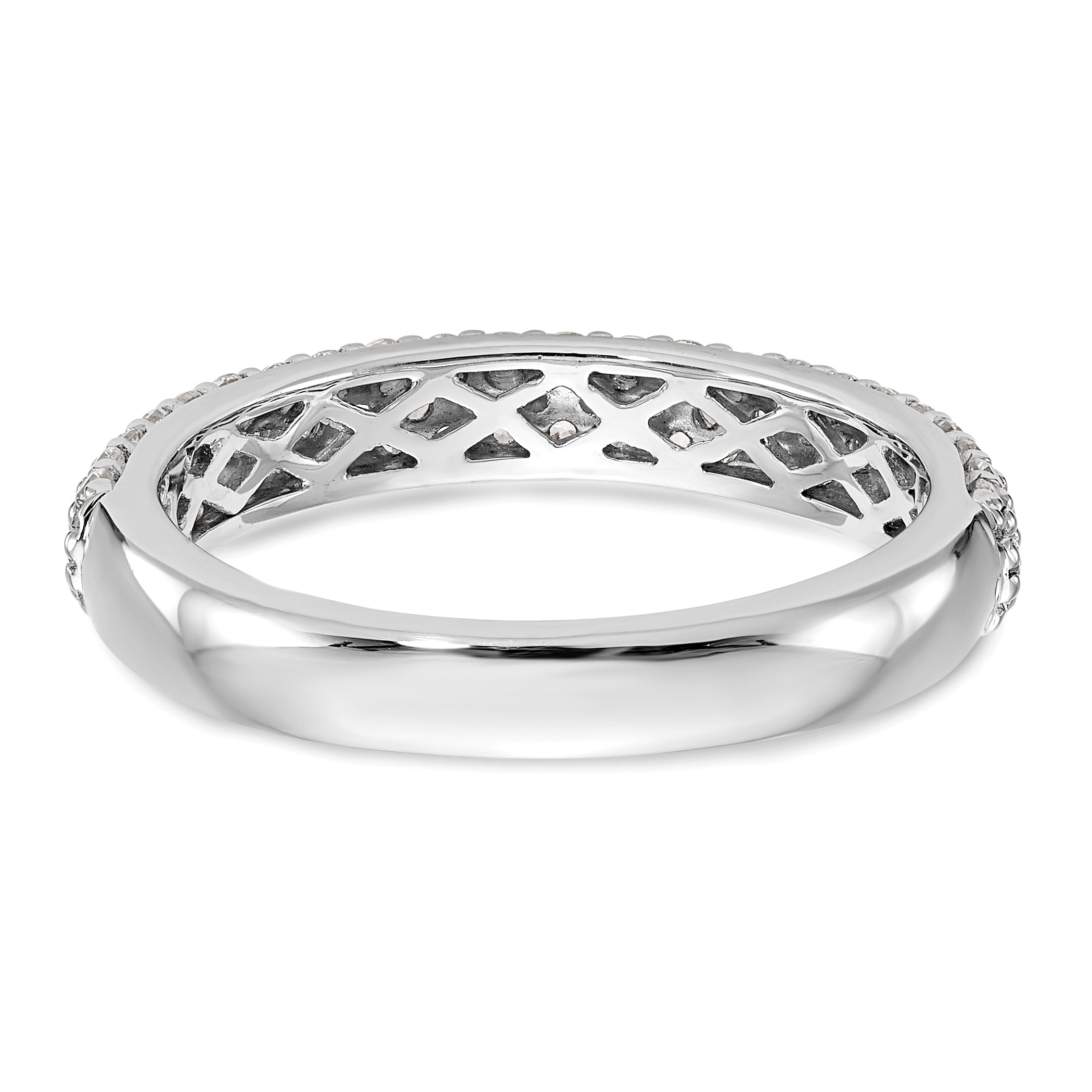 14k White Gold 1/2 carat Lab Grown Diamond VS/SI+ G+ Complete Micro Pav‚ Band