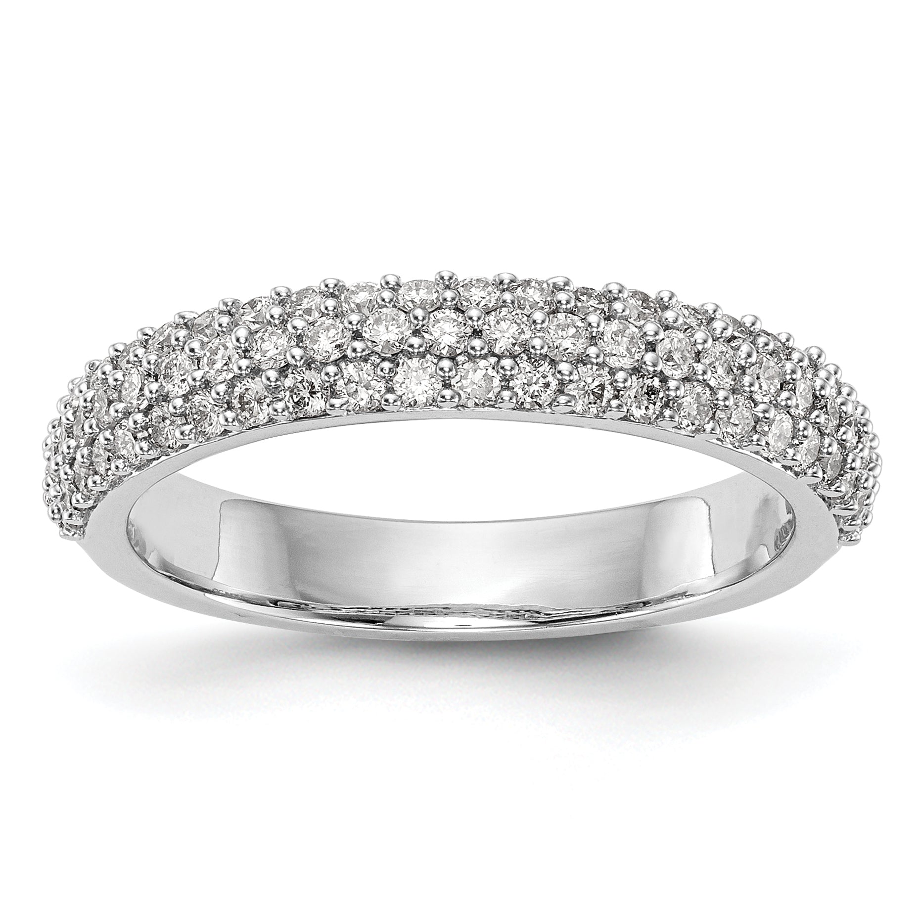 14k White Gold 1/2 carat Lab Grown Diamond VS/SI+ G+ Complete Micro Pav‚ Band