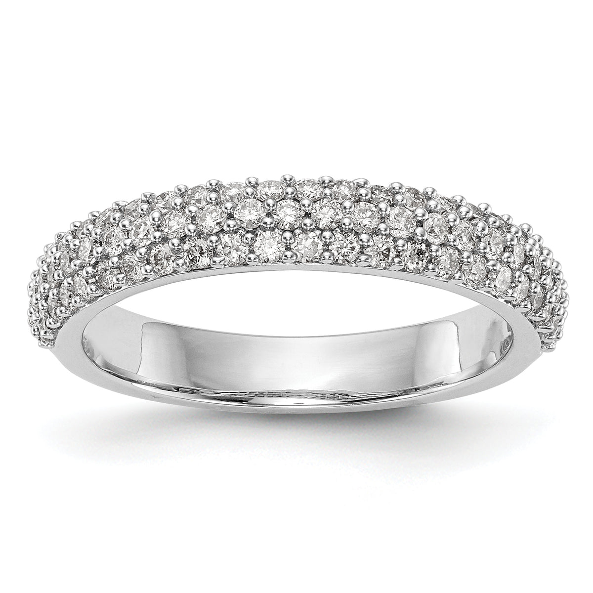 14k White Gold 1/2 carat Lab Grown Diamond VS/SI+ G+ Complete Micro Pav‚ Band