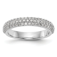 14k White Gold 1/2 carat Lab Grown Diamond VS/SI+ G+ Complete Micro Pav‚ Band