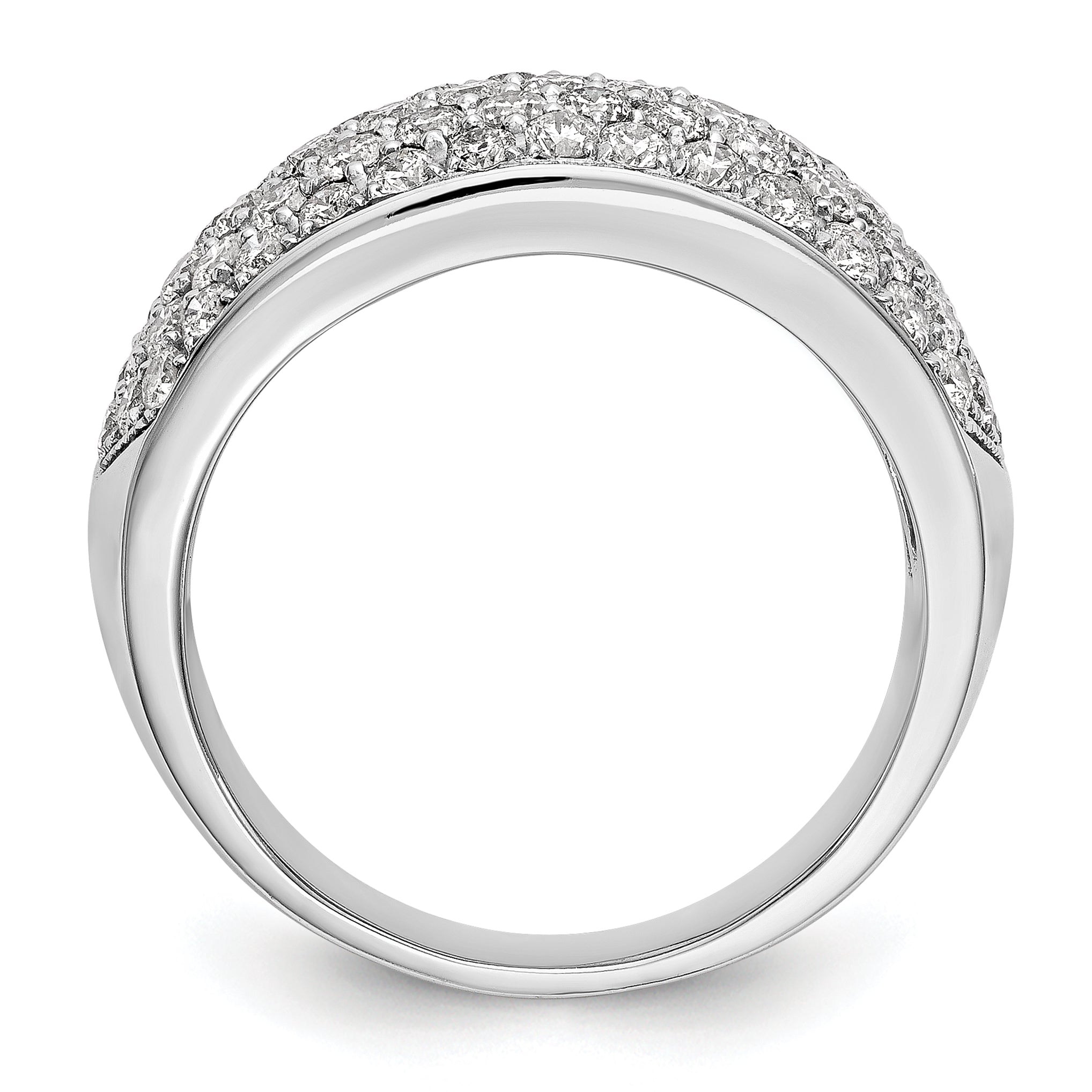 14k White Gold 1 5/8 carat Lab Grown Diamond VS/SI+ G+ Complete Pav‚ Fashion Band