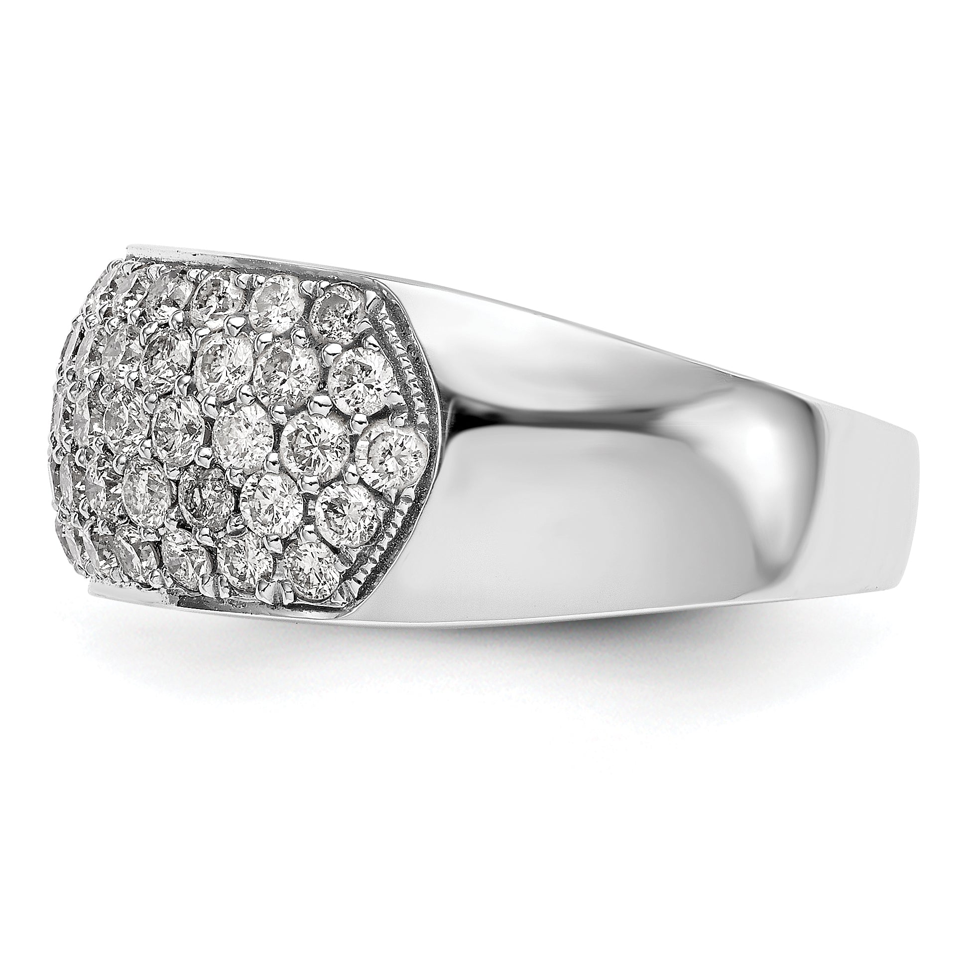 14k White Gold 1 5/8 carat Lab Grown Diamond VS/SI+ G+ Complete Pav‚ Fashion Band