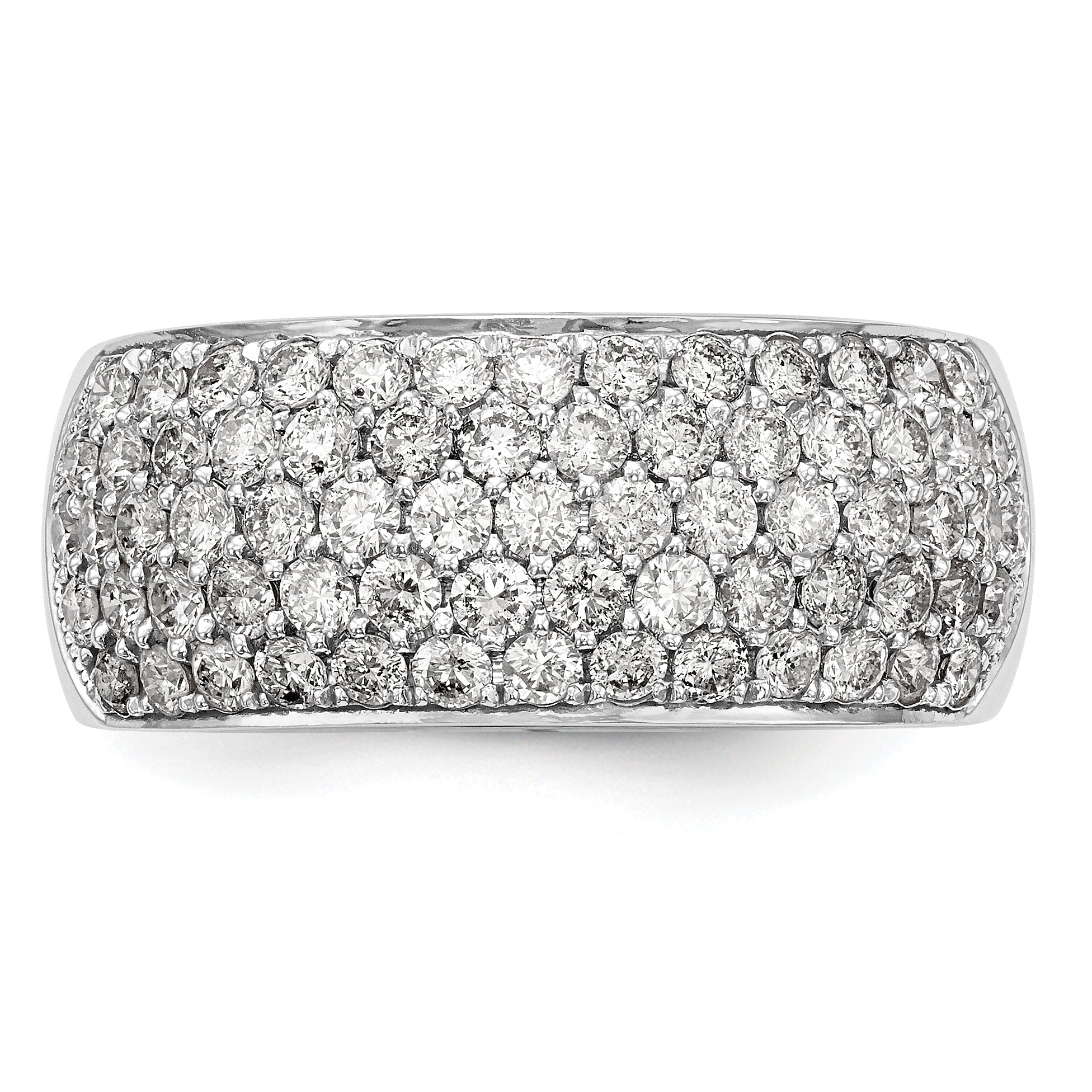 14k White Gold 1 5/8 carat Lab Grown Diamond VS/SI+ G+ Complete Pav‚ Fashion Band