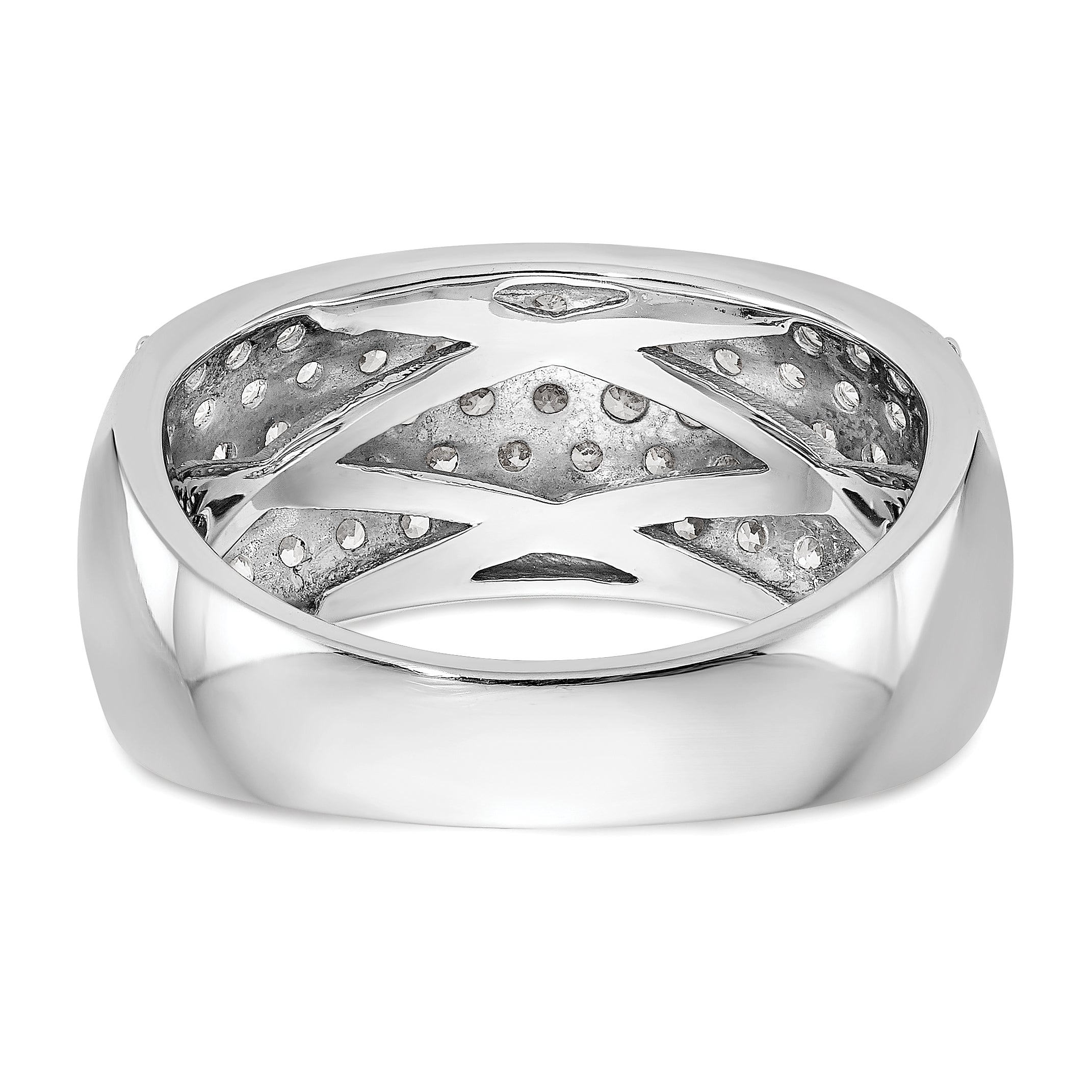 14k White Gold 1 5/8 carat Lab Grown Diamond VS/SI+ G+ Complete Pav‚ Fashion Band