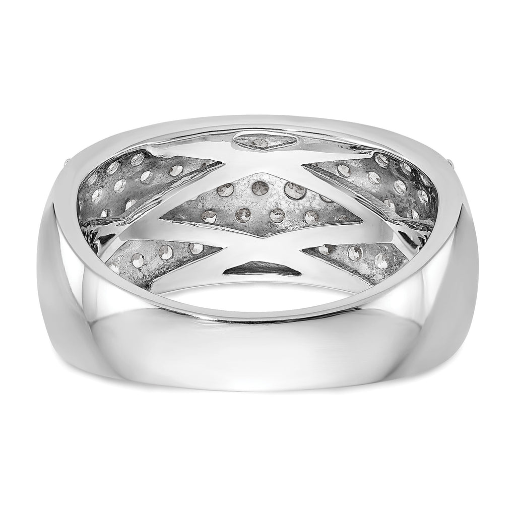 Lab-Grown Diamond Wedding Band in 14K White Gold, 9.1mm (1 5/8 ct. tw.), Size 7 - Sophia Jewelers