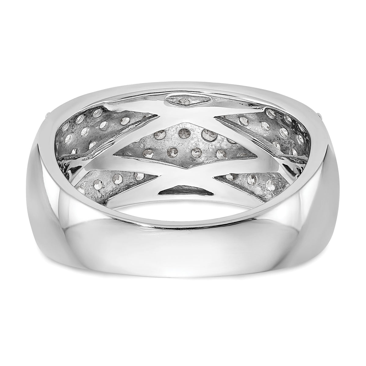 Lab-Grown Diamond Wedding Band in 14K White Gold, 9.1mm (1 5/8 ct. tw.), Size 7 - Sophia Jewelers