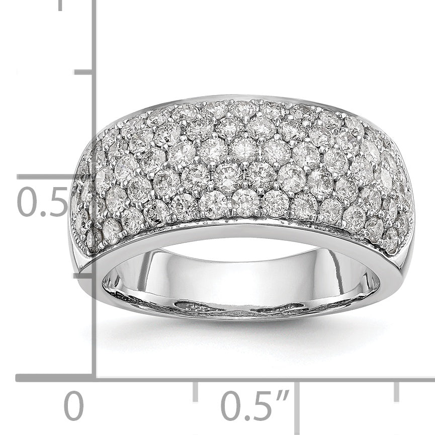 14k White Gold 1 5/8 carat Lab Grown Diamond VS/SI+ G+ Complete Pav‚ Fashion Band
