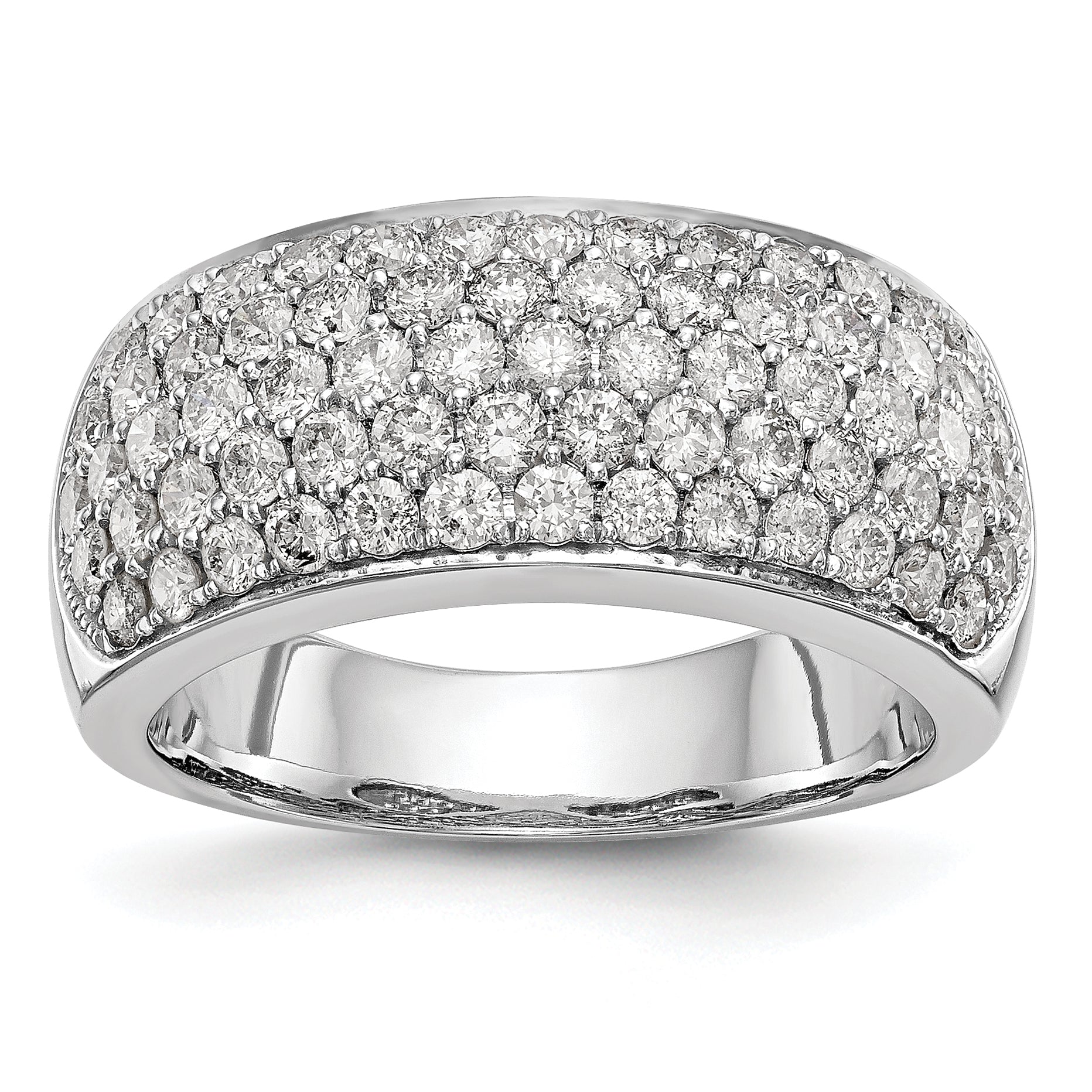 14k White Gold 1 5/8 carat Lab Grown Diamond VS/SI+ G+ Complete Pav‚ Fashion Band