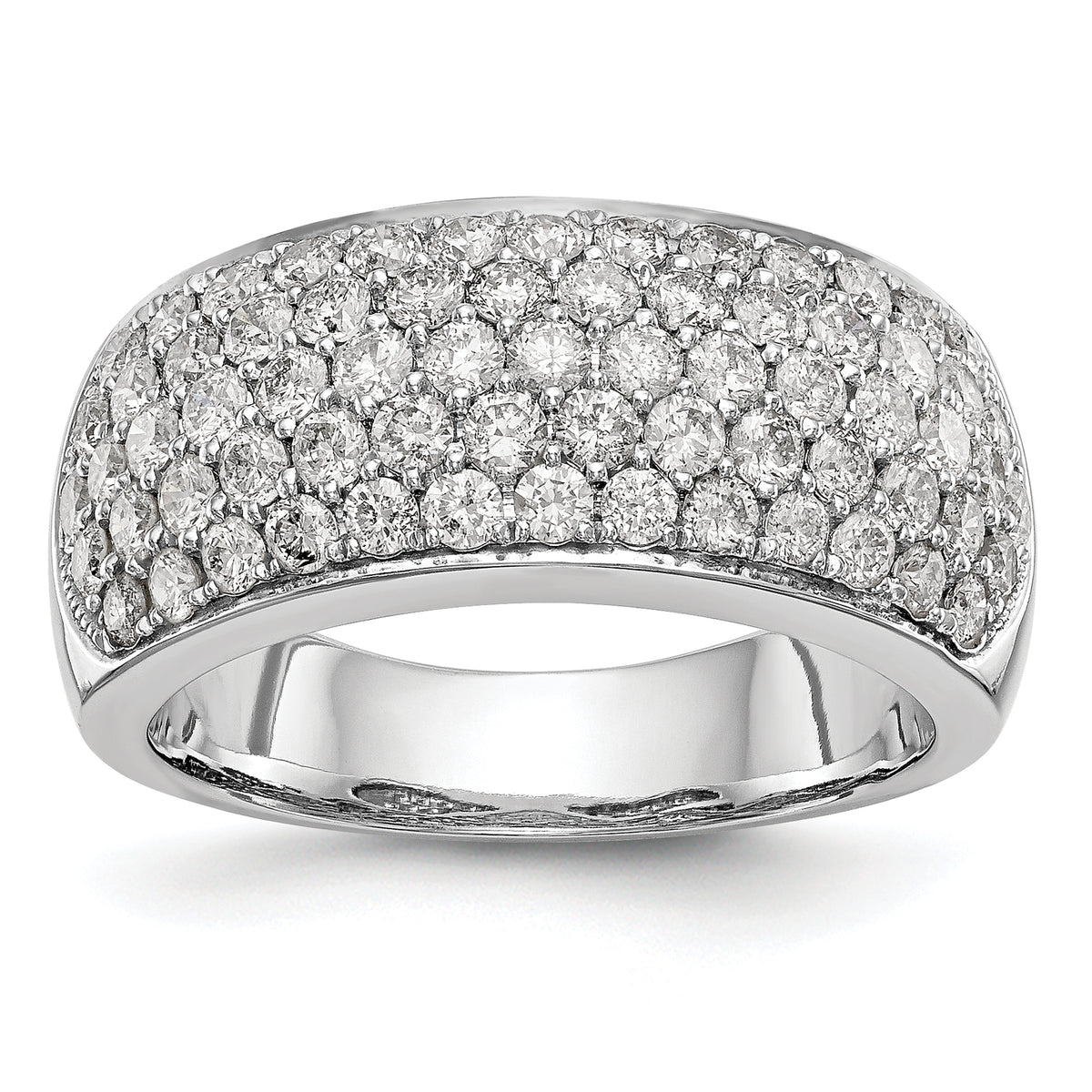 14k White Gold 1 5/8 carat Lab Grown Diamond VS/SI+ G+ Complete Pav‚ Fashion Band