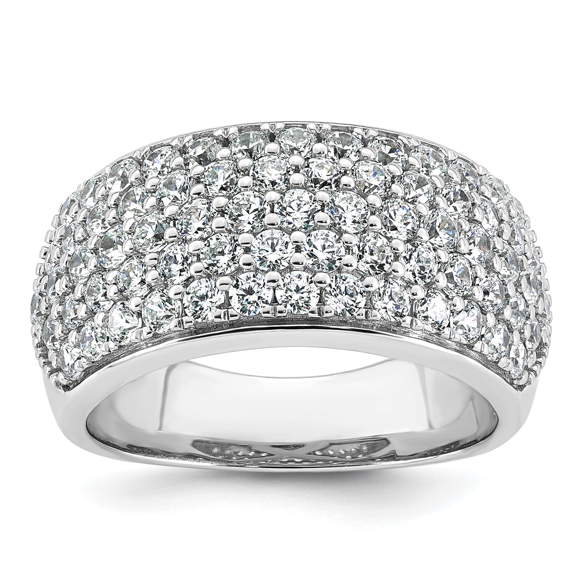 14k White Gold 2 carat Lab Grown Diamond VS/SI+ G+ Complete Pav‚ Fashion Band Main image