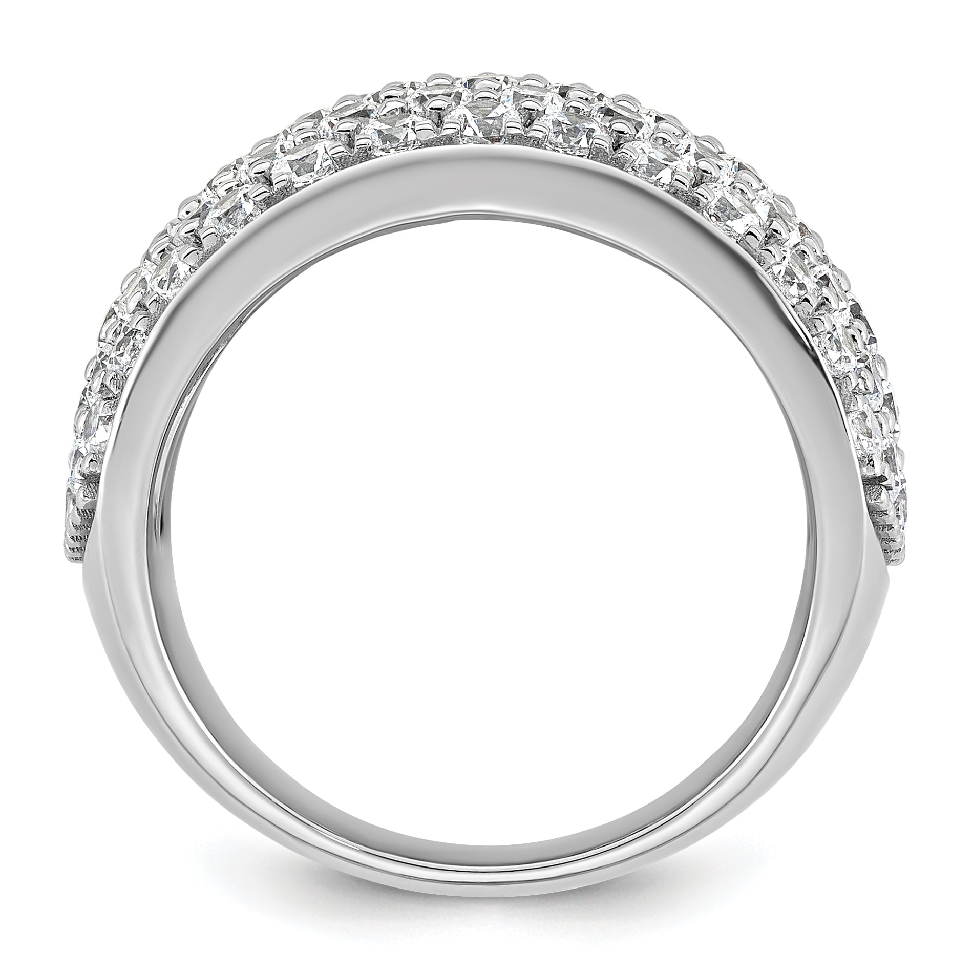 14k White Gold 3 carat Lab Grown Diamond VS/SI+ G+ Complete PavÃƒÆ’Ã†â€™Ãƒâ€šÃ‚Â¢ÃƒÆ’Ã¢â‚¬Å¡ÃƒÂ¢Ã¢â‚¬Å¡Ã‚Â¬ÃƒÆ’Ã¢â‚¬Å¡Ãƒâ€¦Ã‚Â¡ Fashion Band Secondary image