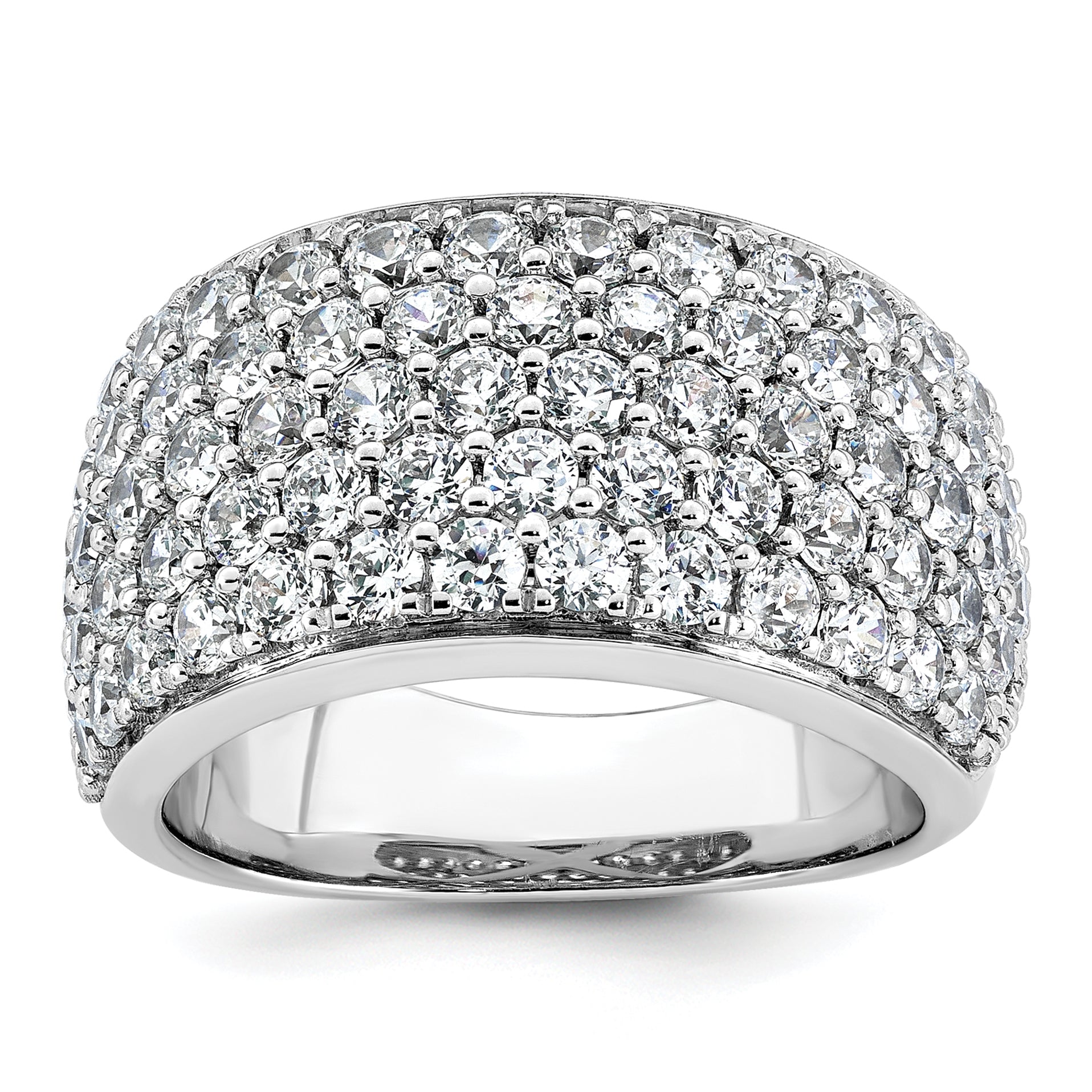 14k White Gold 3 carat Lab Grown Diamond VS/SI+ G+ Complete Pav‚ Fashion Band