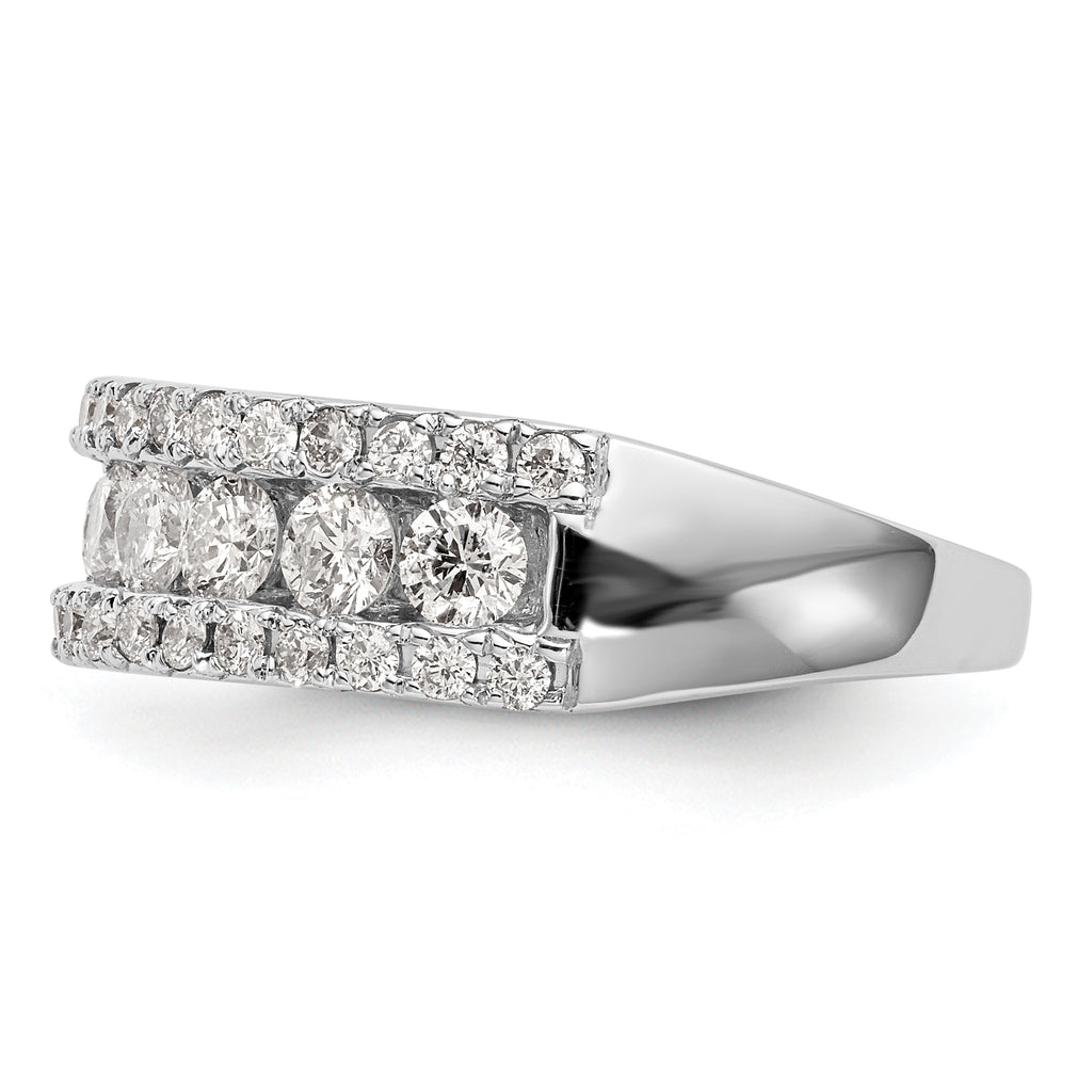 14k White Gold 1 1/2 carat Lab Grown Diamond VS/SI+ G+ Complete Fashion Band