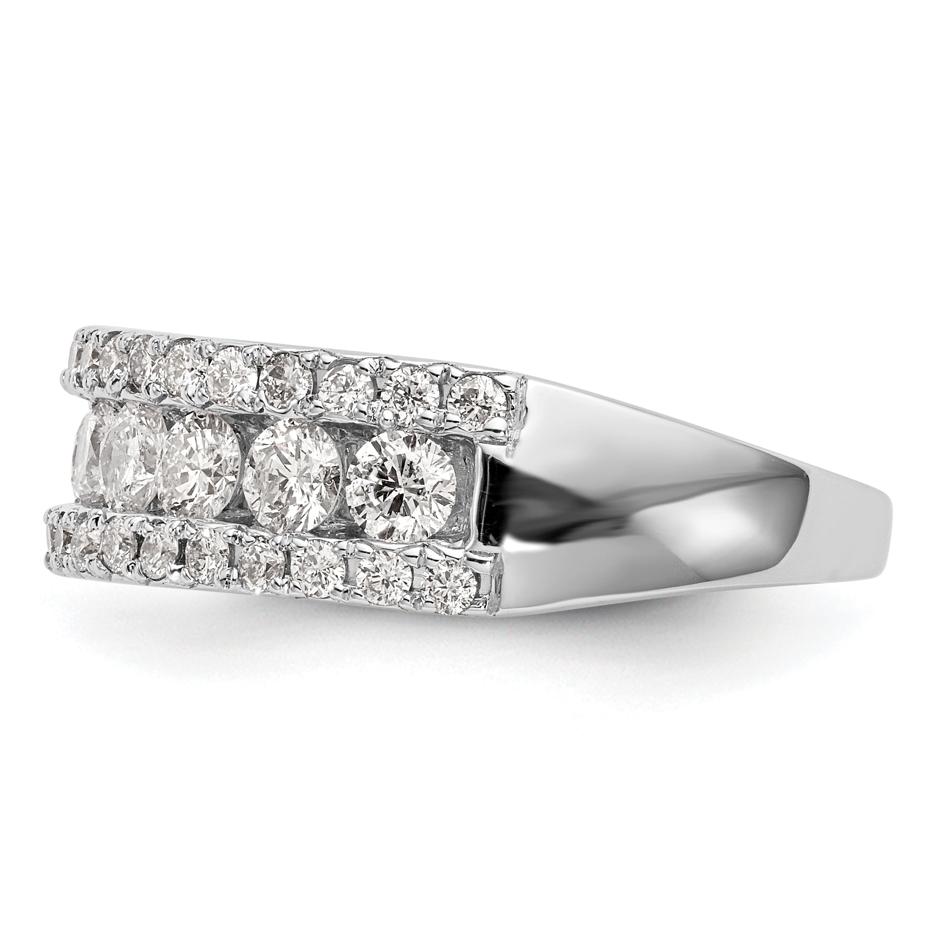 14k White Gold 1 1/2 carat Lab Grown Diamond VS/SI+ G+ Complete Fashion Band