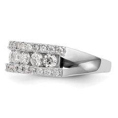 14k White Gold 1 1/2 carat Lab Grown Diamond VS/SI+ G+ Complete Fashion Band