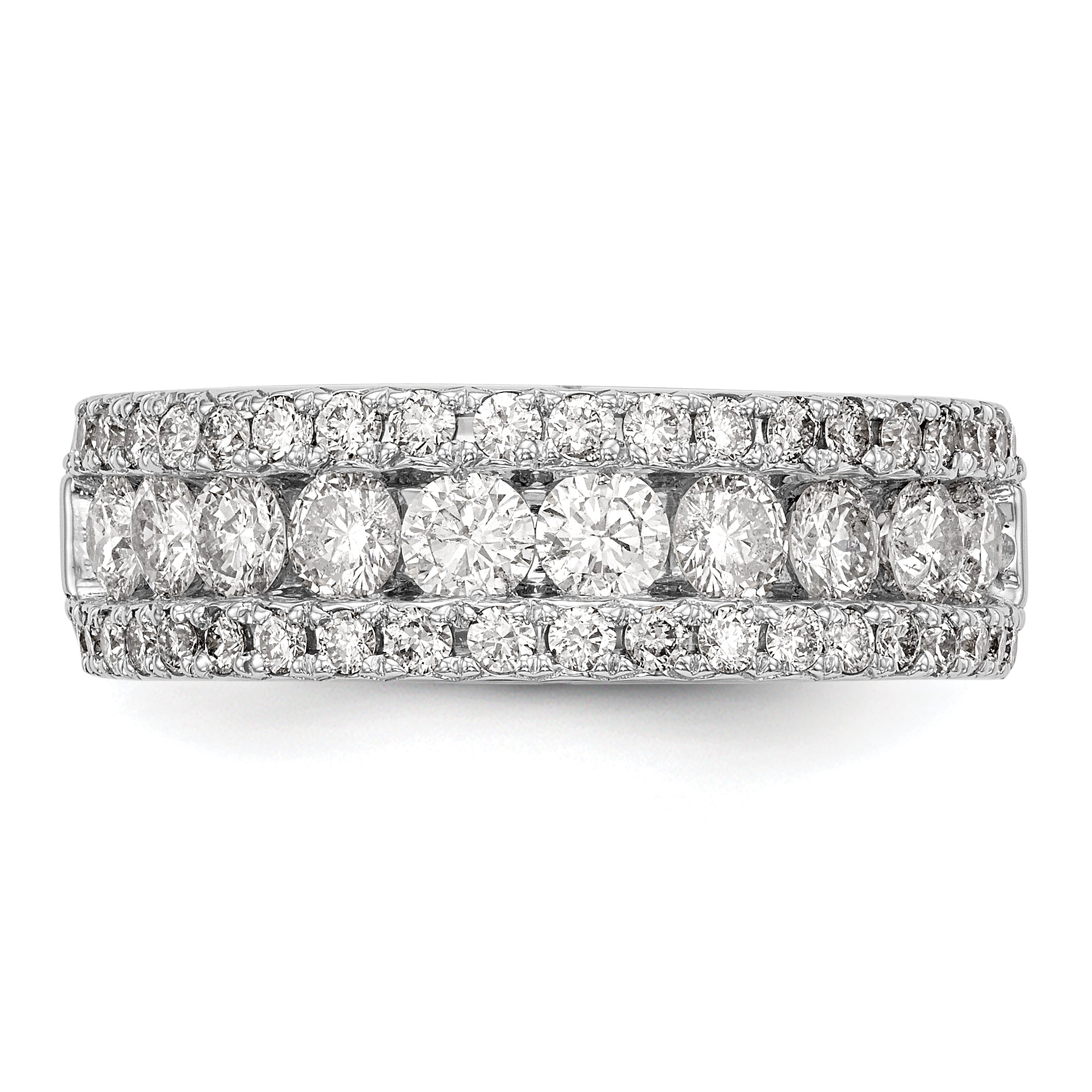 14k White Gold 1 1/2 carat Lab Grown Diamond VS/SI+ G+ Complete Fashion Band