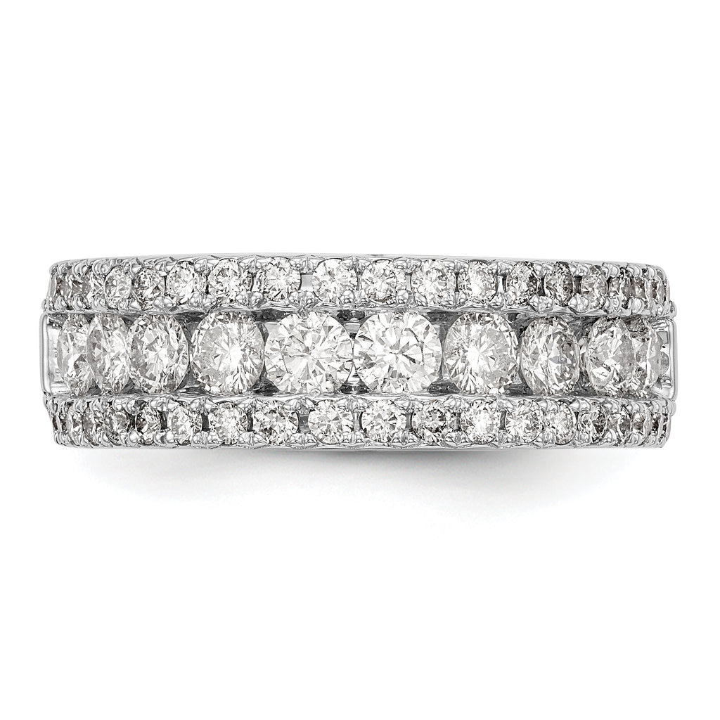 14k White Gold 1 1/2 carat Lab Grown Diamond VS/SI+ G+ Complete Fashion Band