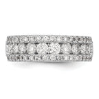 14k White Gold 1 1/2 carat Lab Grown Diamond VS/SI+ G+ Complete Fashion Band