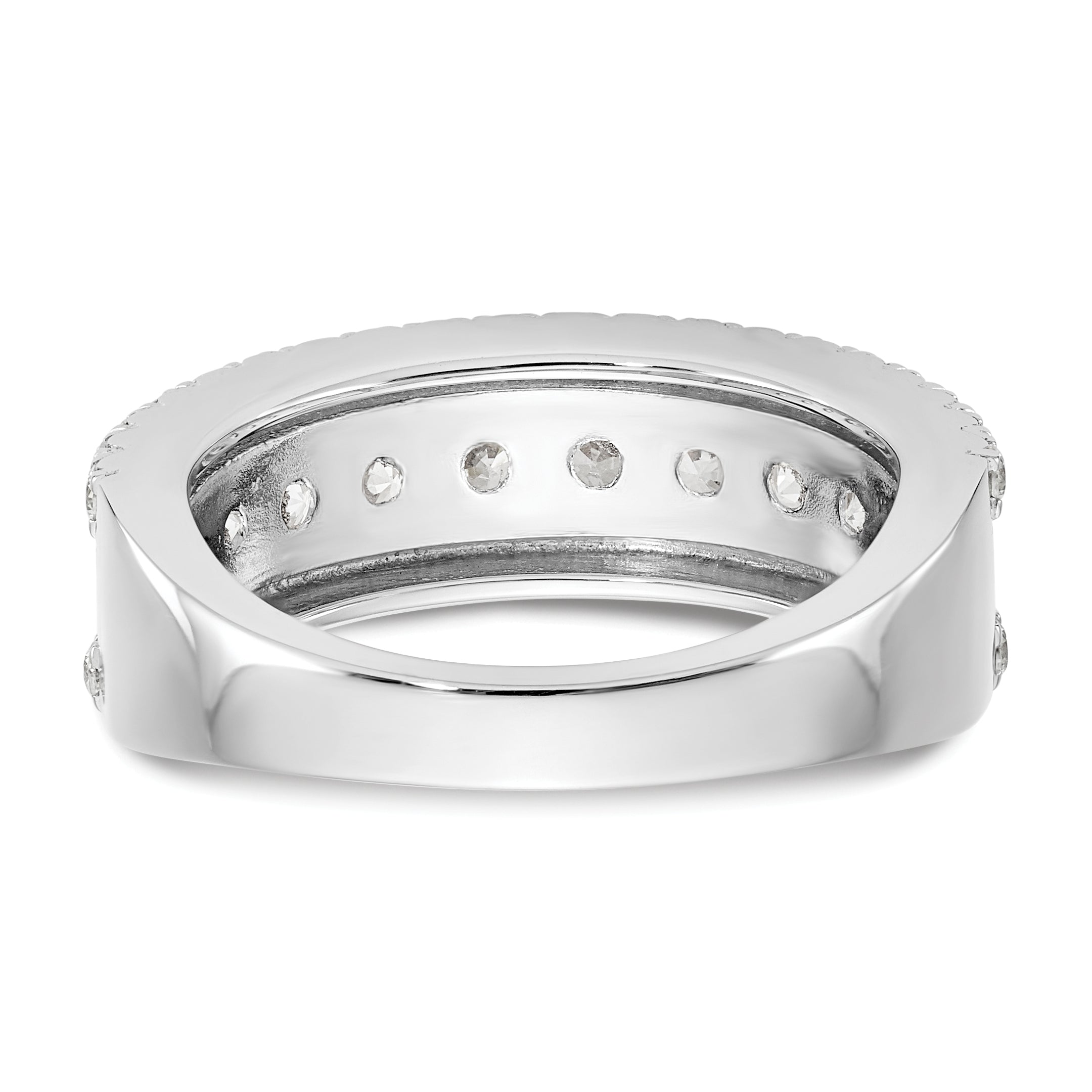 14k White Gold 1 1/2 carat Lab Grown Diamond VS/SI+ G+ Complete Fashion Band