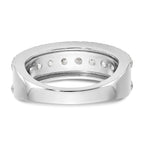 14k White Gold 1 1/2 carat Lab Grown Diamond VS/SI+ G+ Complete Fashion Band