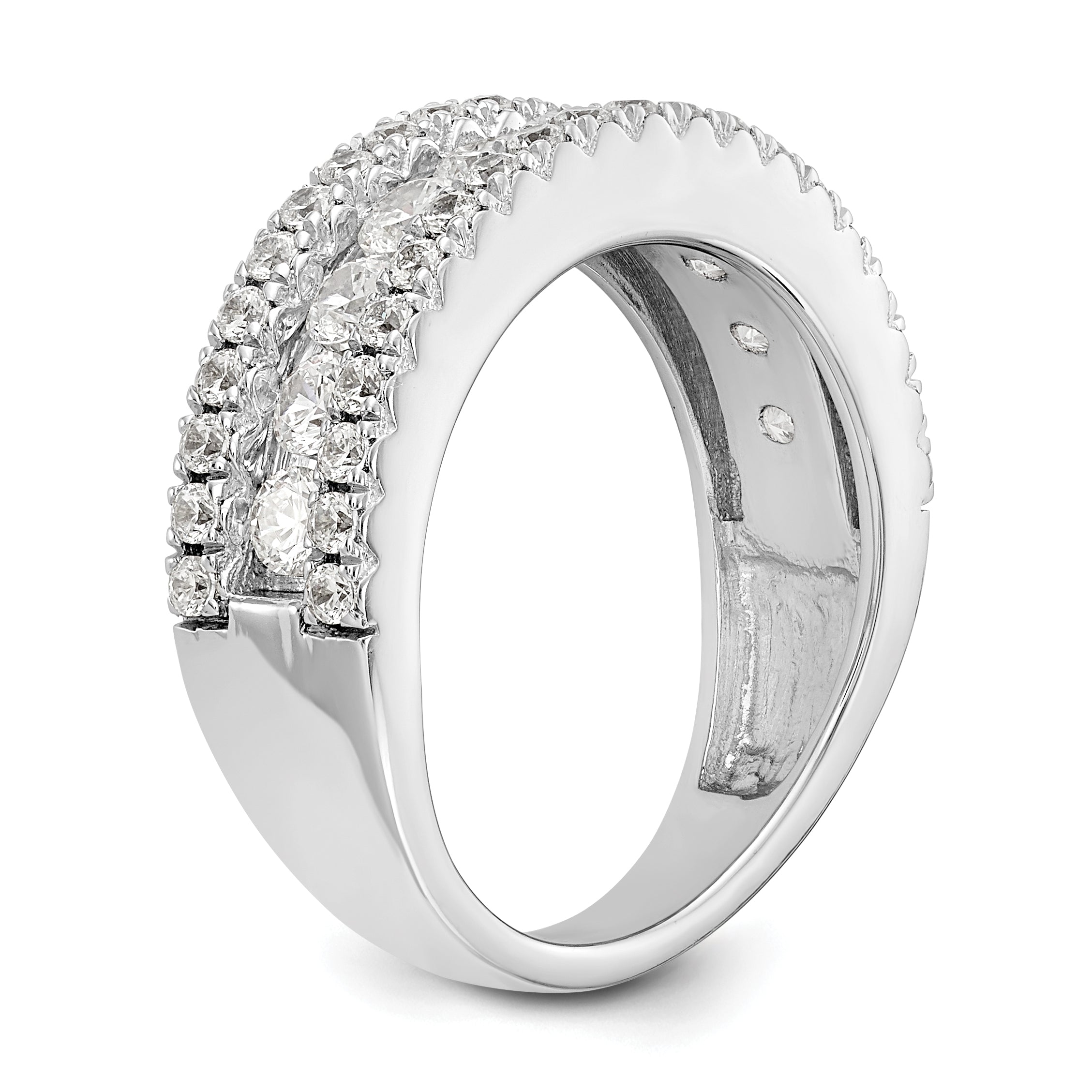 14k White Gold 1 1/2 carat Lab Grown Diamond VS/SI+ G+ Complete Fashion Band