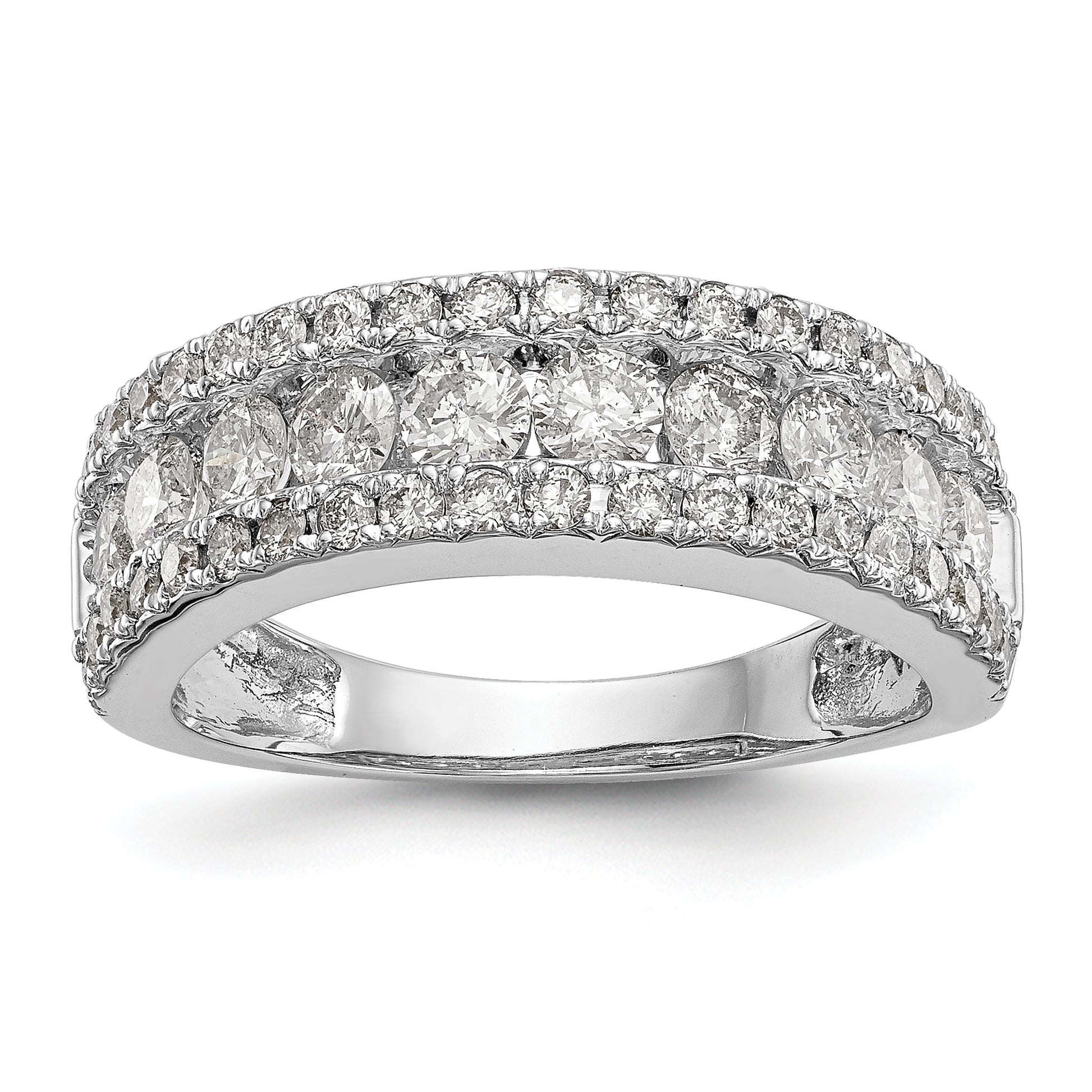 14k White Gold 1 1/2 carat Lab Grown Diamond VS/SI+ G+ Complete Fashion Band Main image