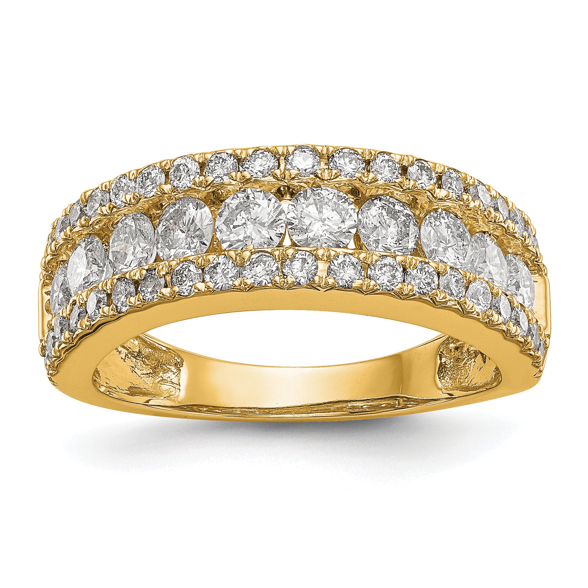 14k 1 1/2 carat Lab Grown Diamond VS/SI+ G+ Complete Fashion Band