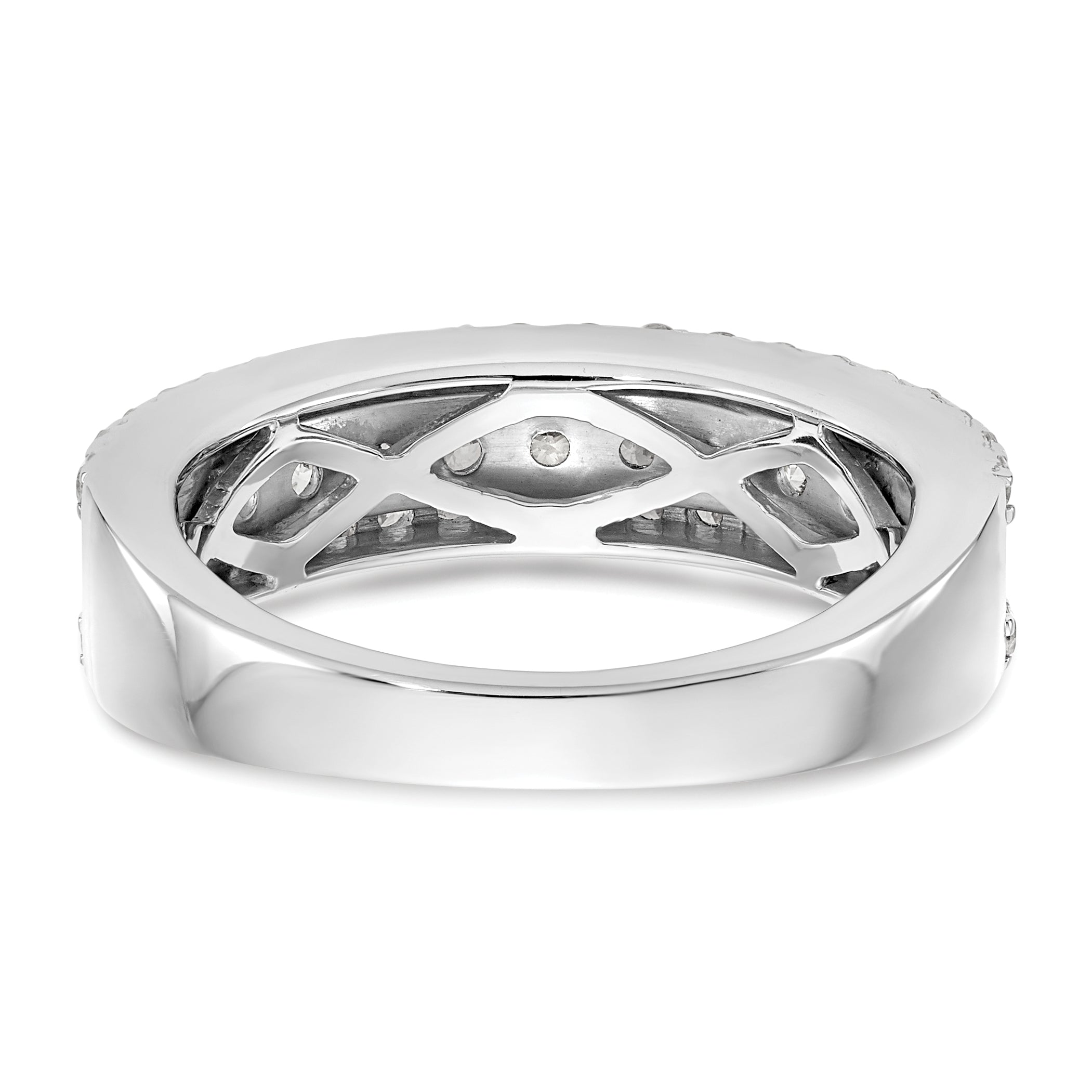14k White Gold 5/8 carat Lab Grown Diamond VS/SI+ G+ Complete Fashion Band