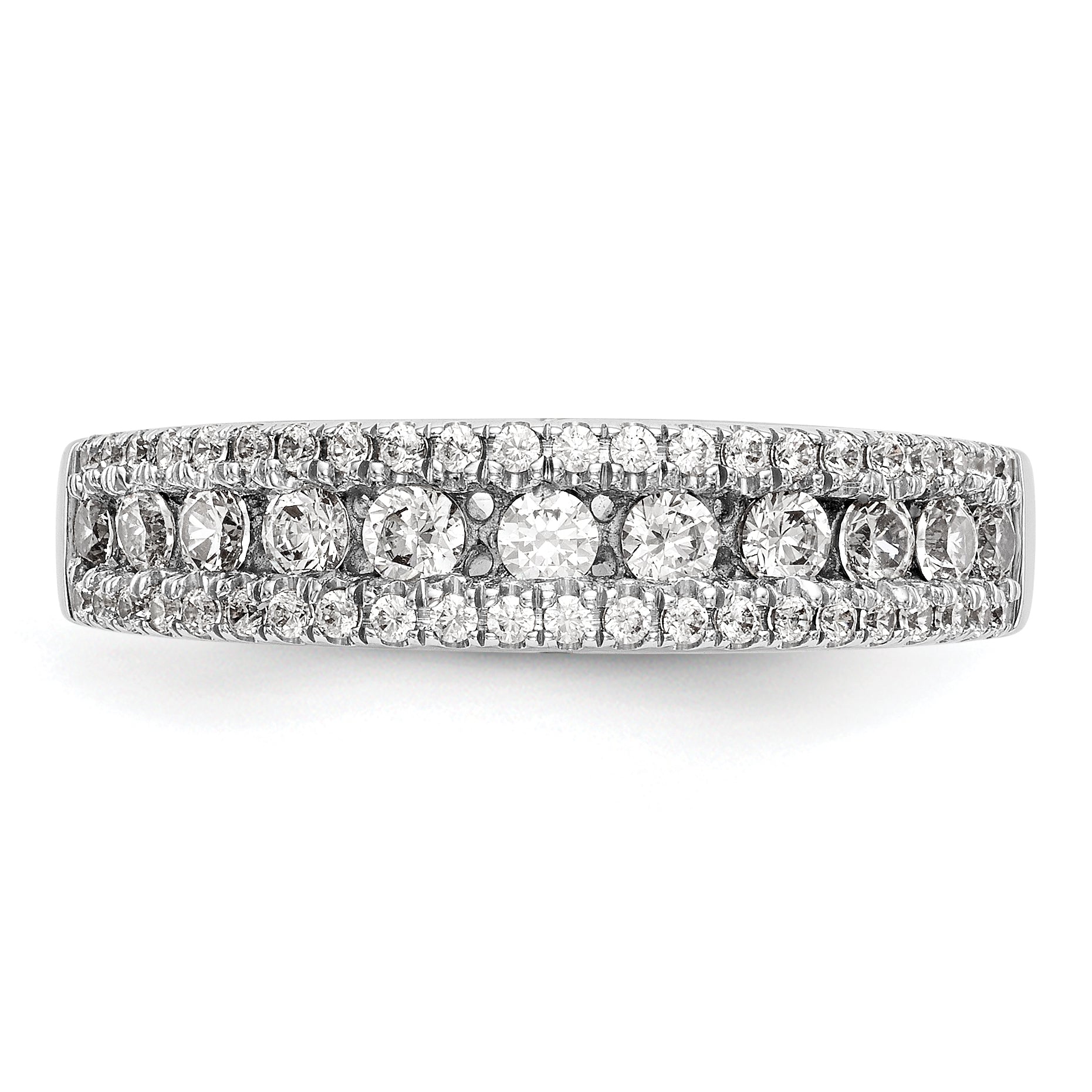 14k White Gold 1 carat Lab Grown Diamond VS/SI+ G+ Complete Fashion Band