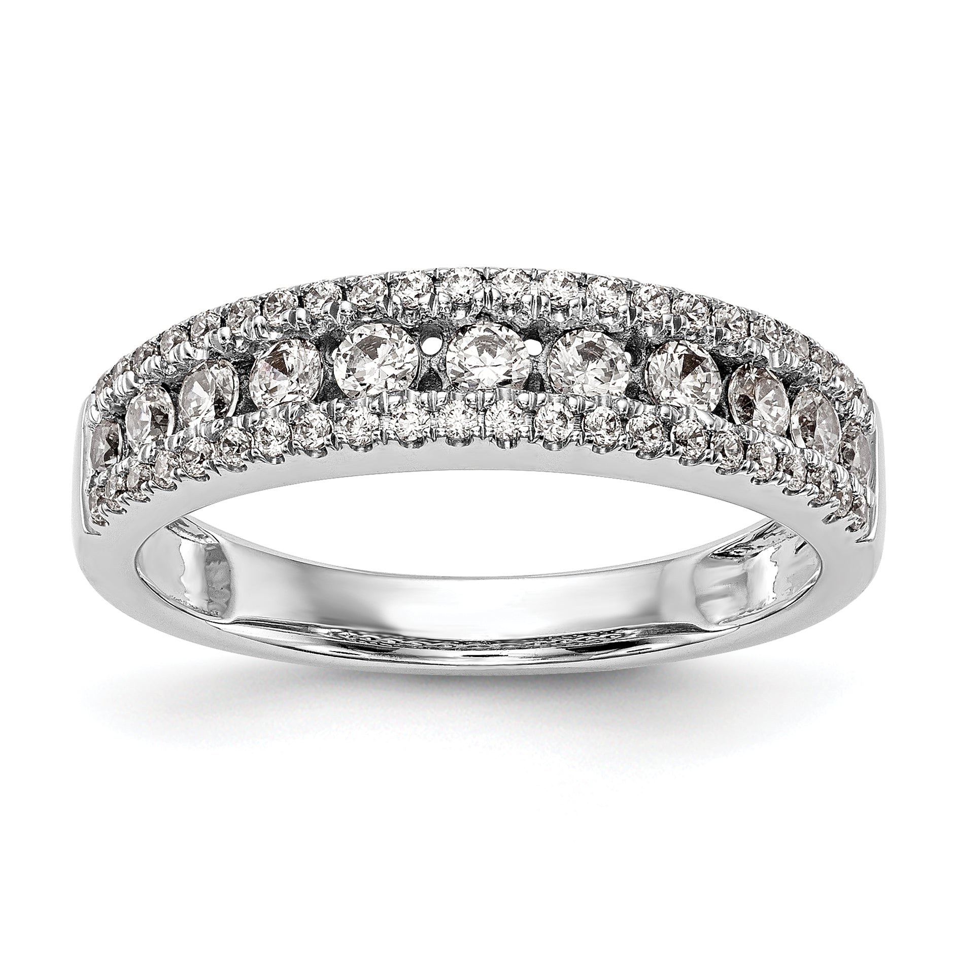 14k White Gold 1 carat Lab Grown Diamond VS/SI+ G+ Complete Fashion Band