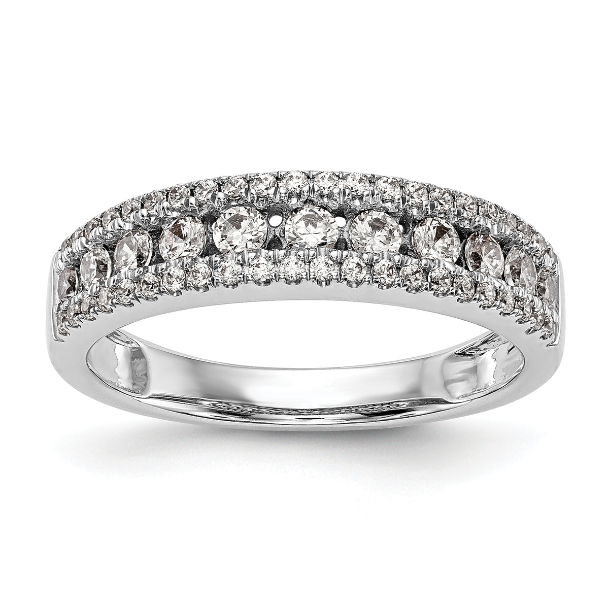 14k White Gold 1 carat Lab Grown Diamond VS/SI+ G+ Complete Fashion Band