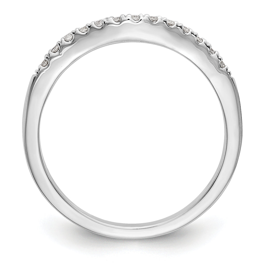 14k White Gold 1/3 carat Lab Grown Diamond VS/SI+ G+ Complete Set of Two Curved Wedding Bands