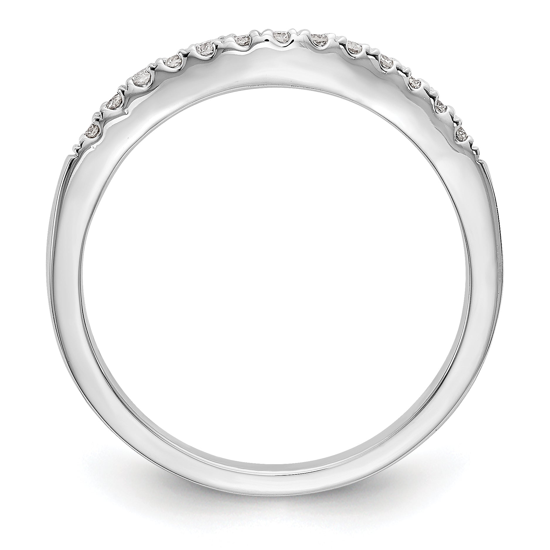 14k White Gold 1/3 carat Lab Grown Diamond VS/SI+ G+ Complete Set of Two Curved Wedding Bands