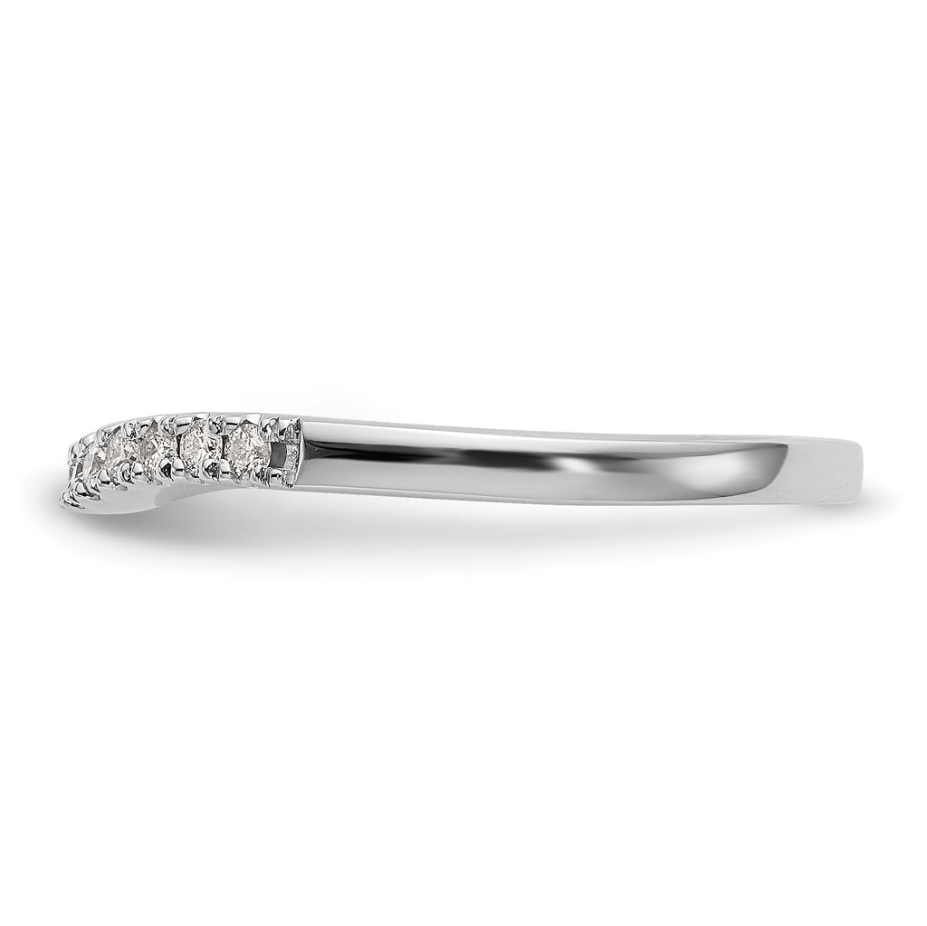 14k White Gold 1/3 carat Lab Grown Diamond VS/SI+ G+ Complete Set of Two Curved Wedding Bands