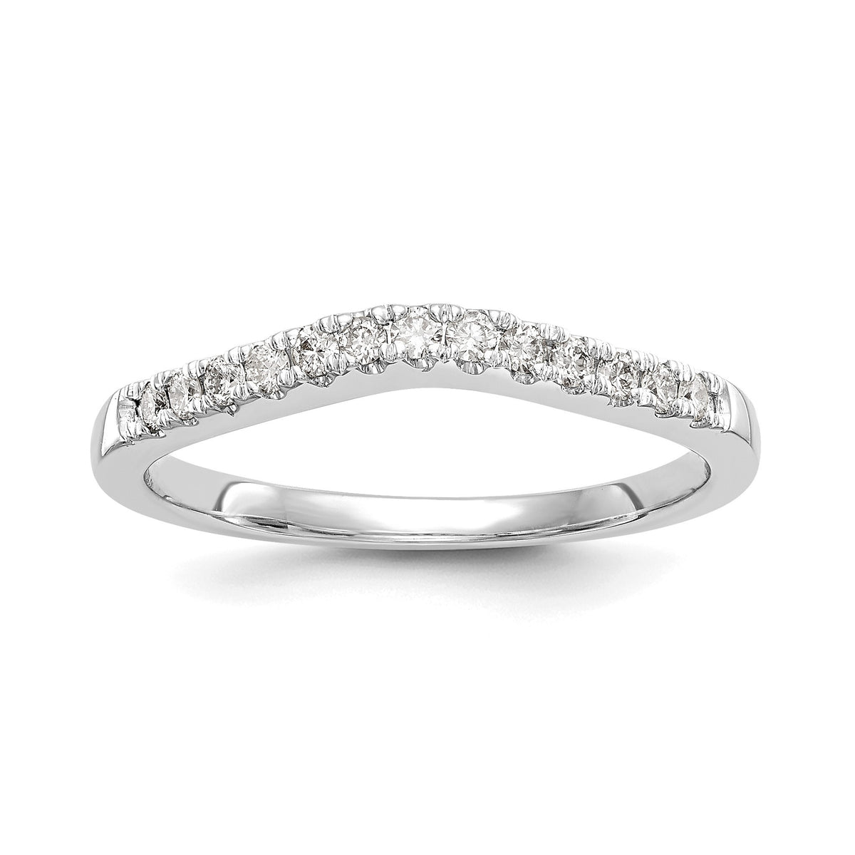 Lab-Grown Diamond Wedding Band in 14K White Gold, 2.2mm (3/8 ct. tw.), Size 7 - Sophia Jewelers