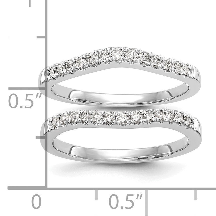 14k White Gold 1/3 carat Lab Grown Diamond VS/SI+ G+ Complete Set of Two Curved Wedding Bands