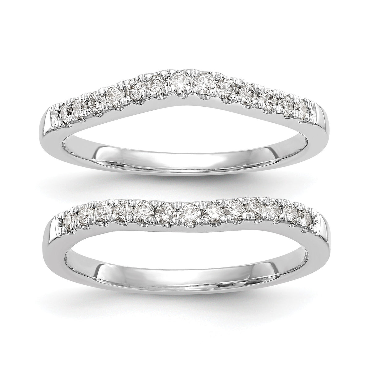 Lab-Grown Diamond Wedding Band in 14K White Gold, 2.2mm (3/8 ct. tw.), Size 7 - Sophia Jewelers