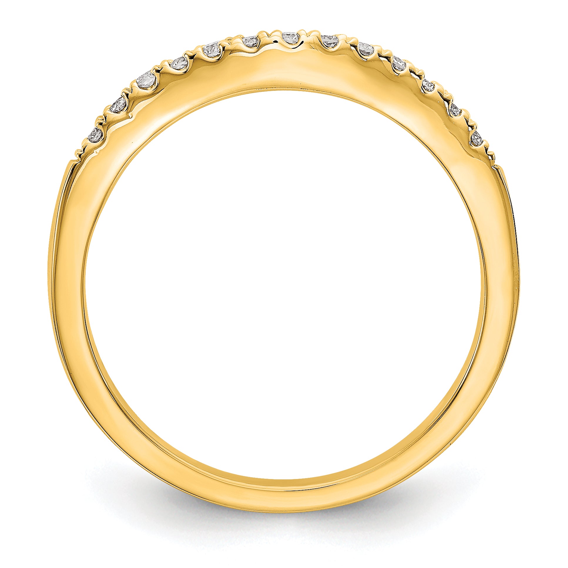 14k 1/3 carat Lab Grown Diamond VS/SI+ G+ Complete Set of Two Curved Wedding Bands Secondary image