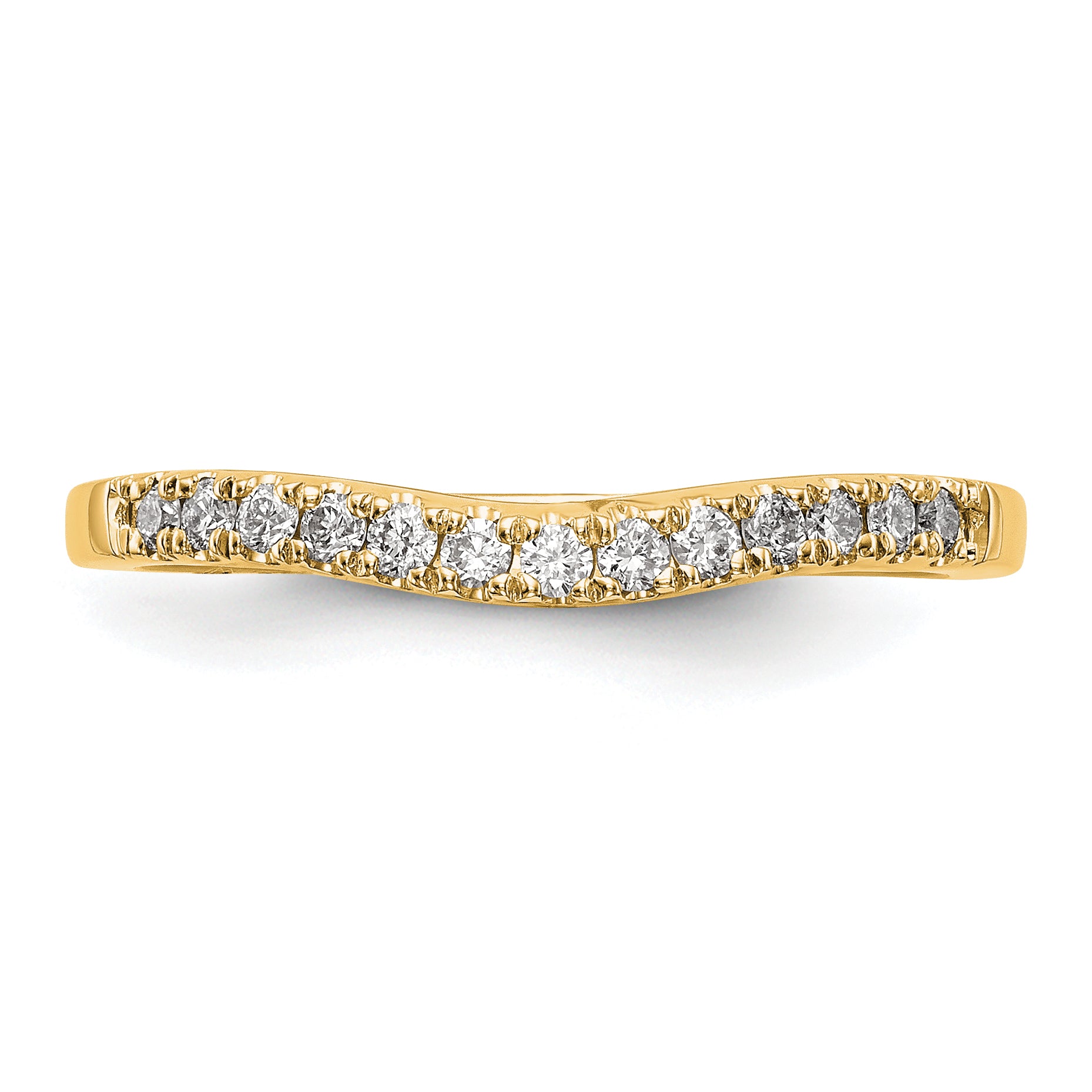 14k 1/3 carat Lab Grown Diamond VS/SI+ G+ Complete Set of Two Curved Wedding Bands
