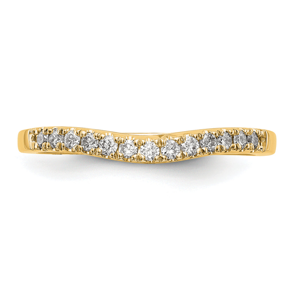14k 1/3 carat Lab Grown Diamond VS/SI+ G+ Complete Set of Two Curved Wedding Bands