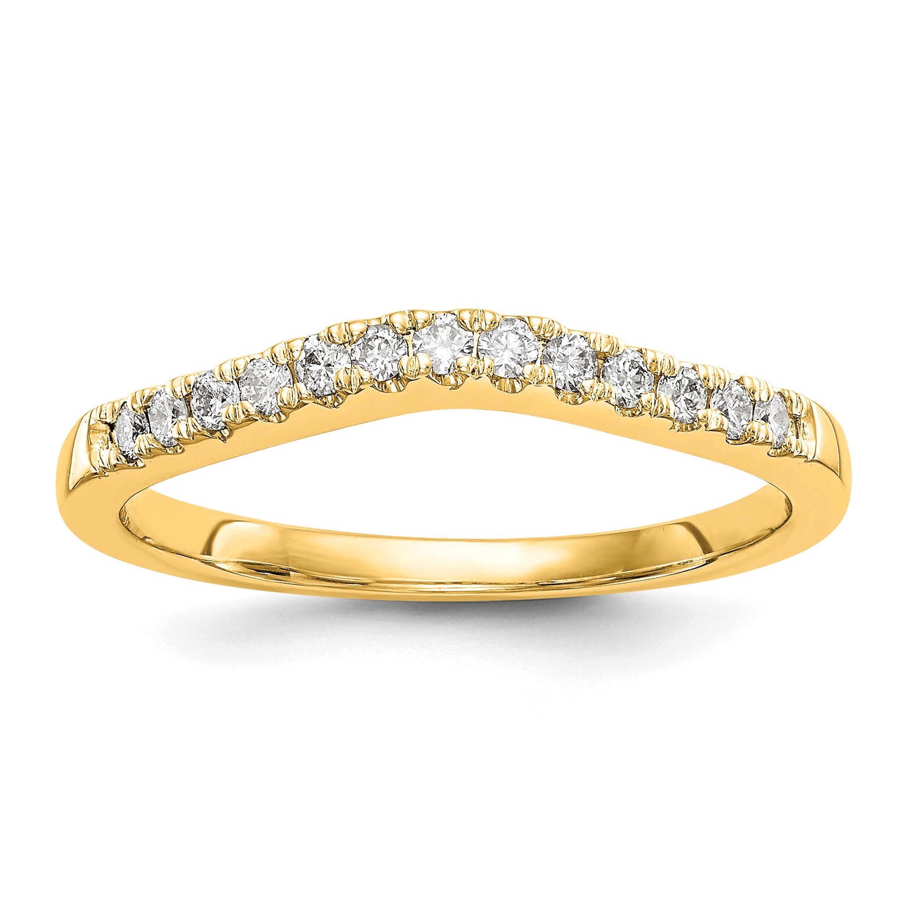 14k 1/3 carat Lab Grown Diamond VS/SI+ G+ Complete Set of Two Curved Wedding Bands